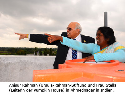 Herr Rahman von der Ursula Rahman Stiftung und Frau Stella, Leiterin Pumkin House/Indien